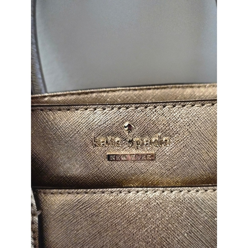 Kate Spade New York Metallic Gold Saffiano Leather Mini Satchel Crossbody Bag - Picture 3 of 14